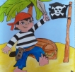 Piraatje - 30 x 30 x 3,5 cm - € 35,00